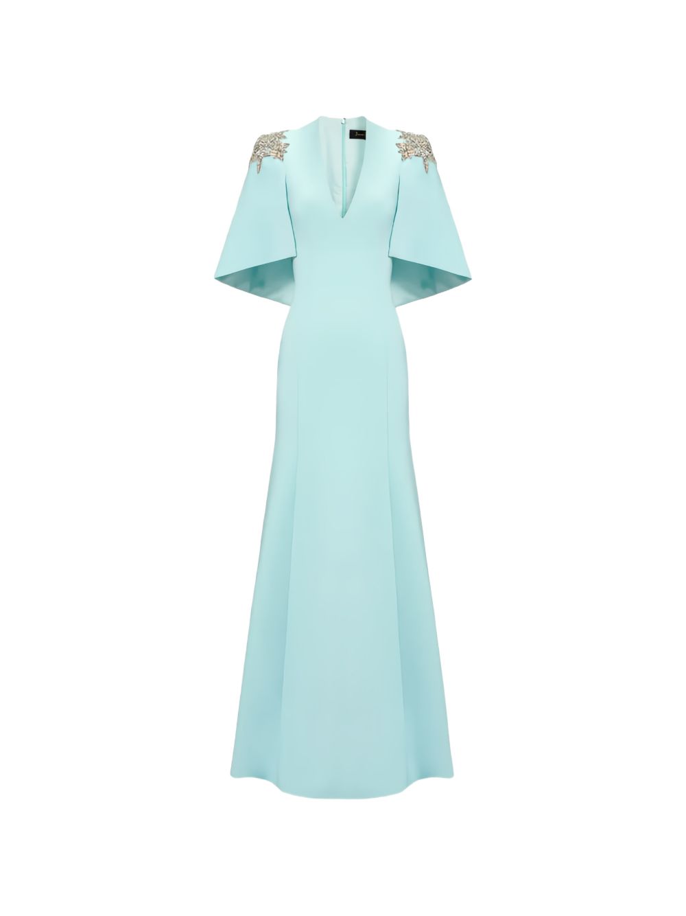Abito lungo star shower con cristalli in celeste Jenny packham - donna 