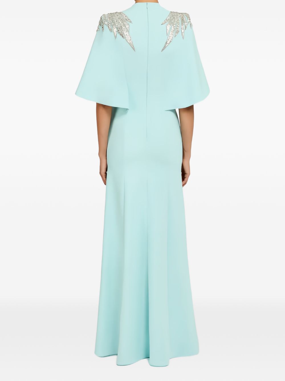 Abito lungo star shower con cristalli in celeste Jenny packham - donna 