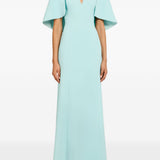 Abito lungo star shower con cristalli in celeste Jenny packham - donna 
