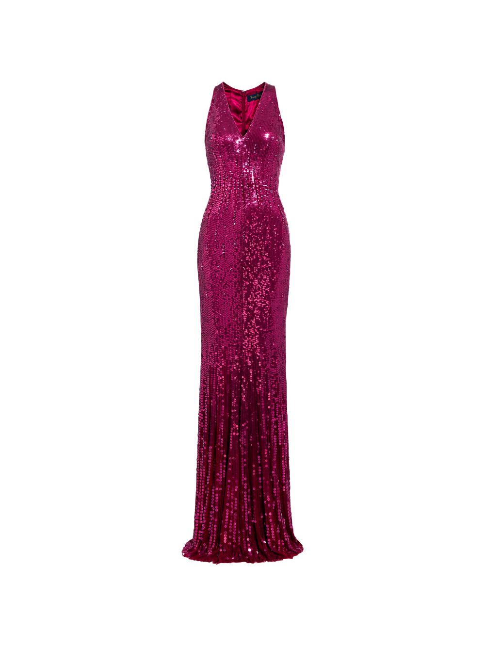 Abito lungo con paillettes black flower in viola Jenny packham - donna 