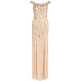 Abito da sera jessie con cristalli in oro Jenny packham- donna 