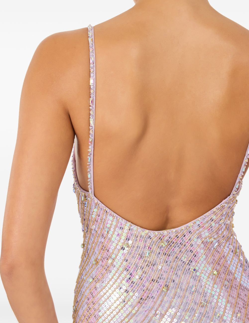 Abito da sera con paillettes foxx  in lilla Jenny packham- donna 