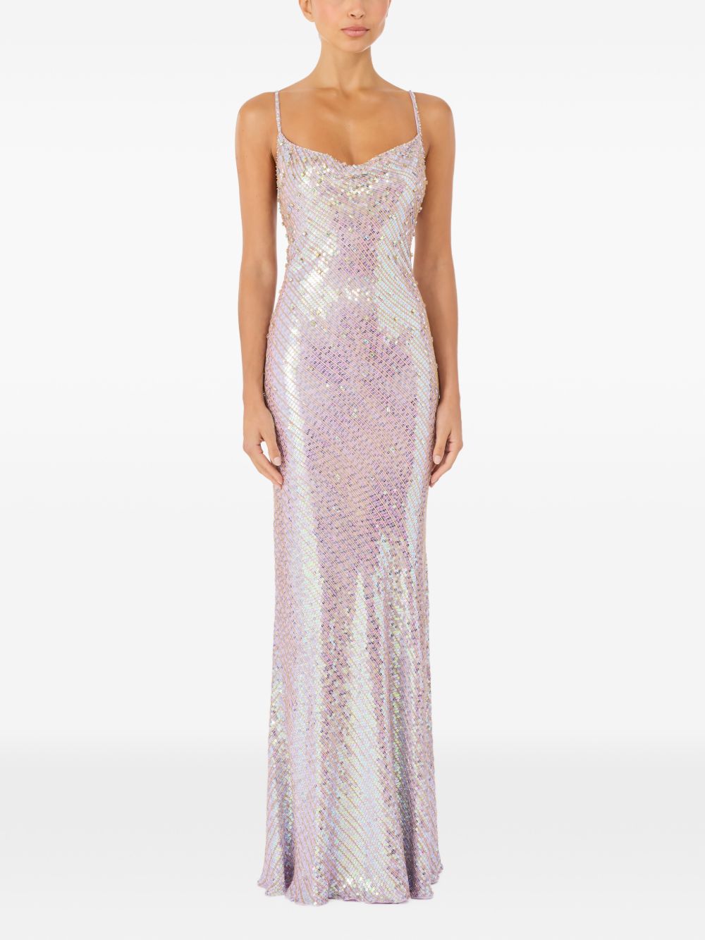 Abito da sera con paillettes foxx  in lilla Jenny packham- donna 