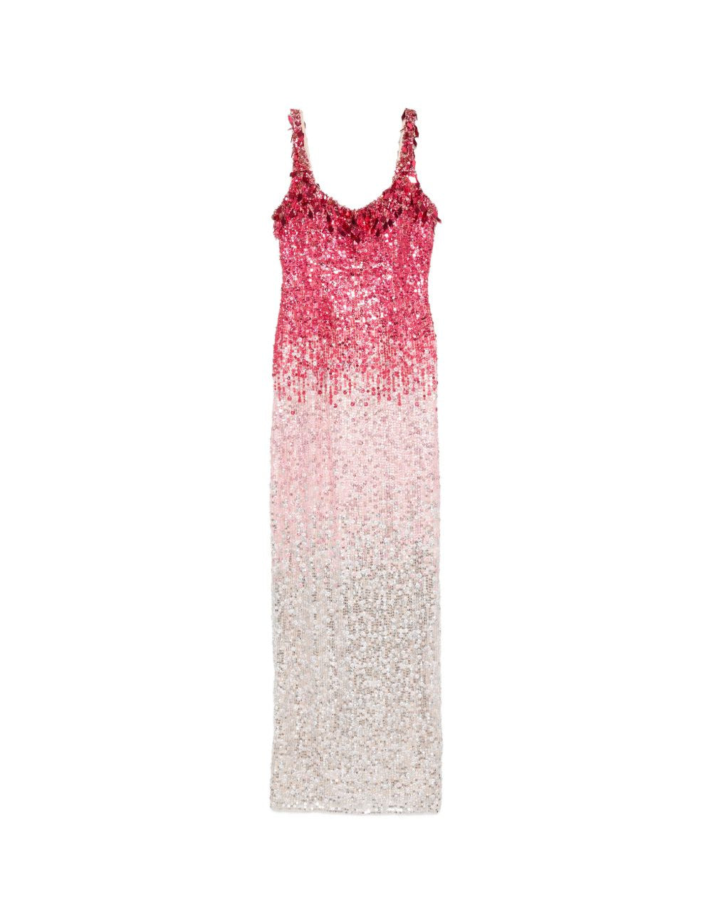Abito lungo Decora con paillettes in rosa e bianco Jenny packham - donna 