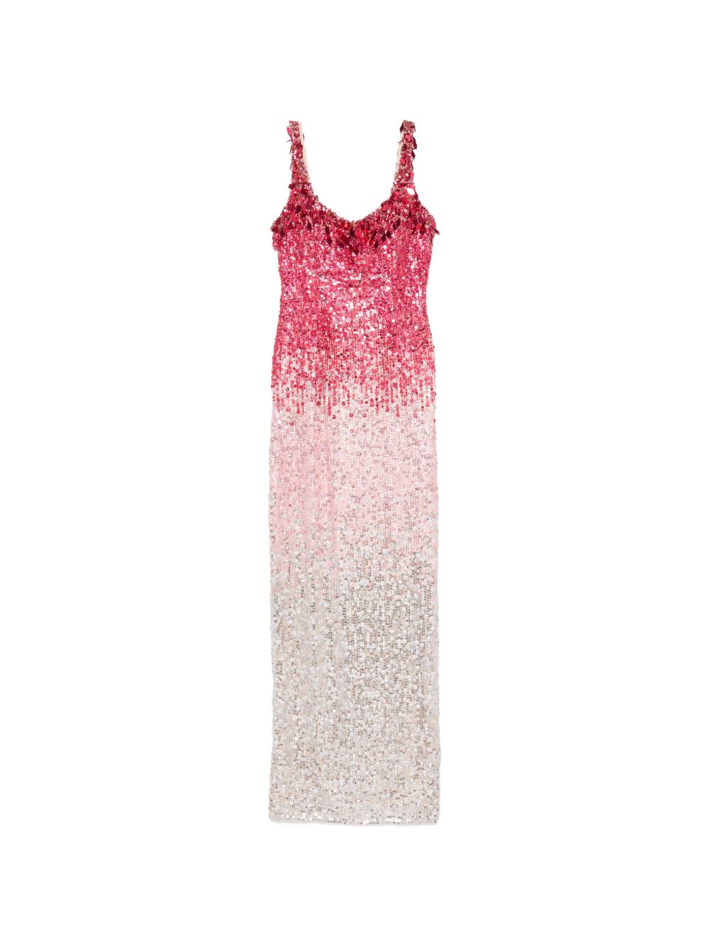 Abito lungo Decora con paillettes in rosa e bianco Jenny packham - donna 