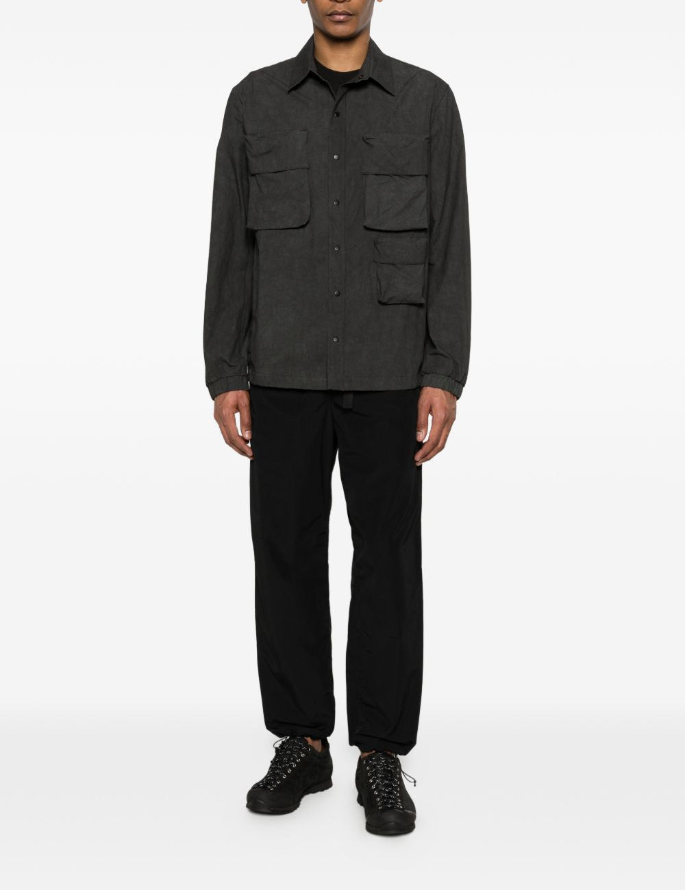 Giacca camicia multi tasche in nero JG1 - uomo 