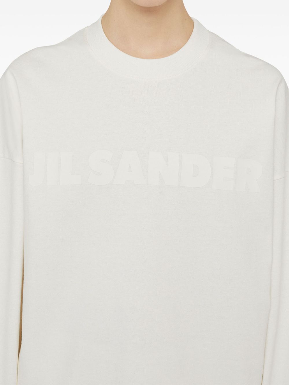 T-shirt con logo a maniche lunghe in bianco Jil sander - unisex 