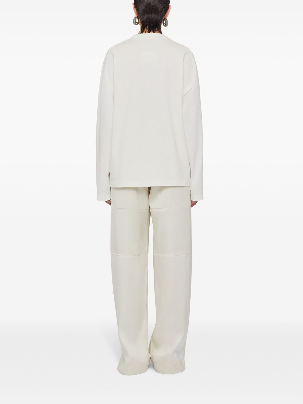 T-shirt con logo a maniche lunghe in bianco Jil sander - unisex 