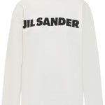 T-shirt con logo a maniche lunghe in bianco Jil sander - unisex 