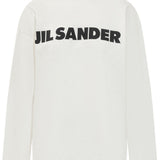 T-shirt con logo a maniche lunghe in bianco Jil sander - unisex 