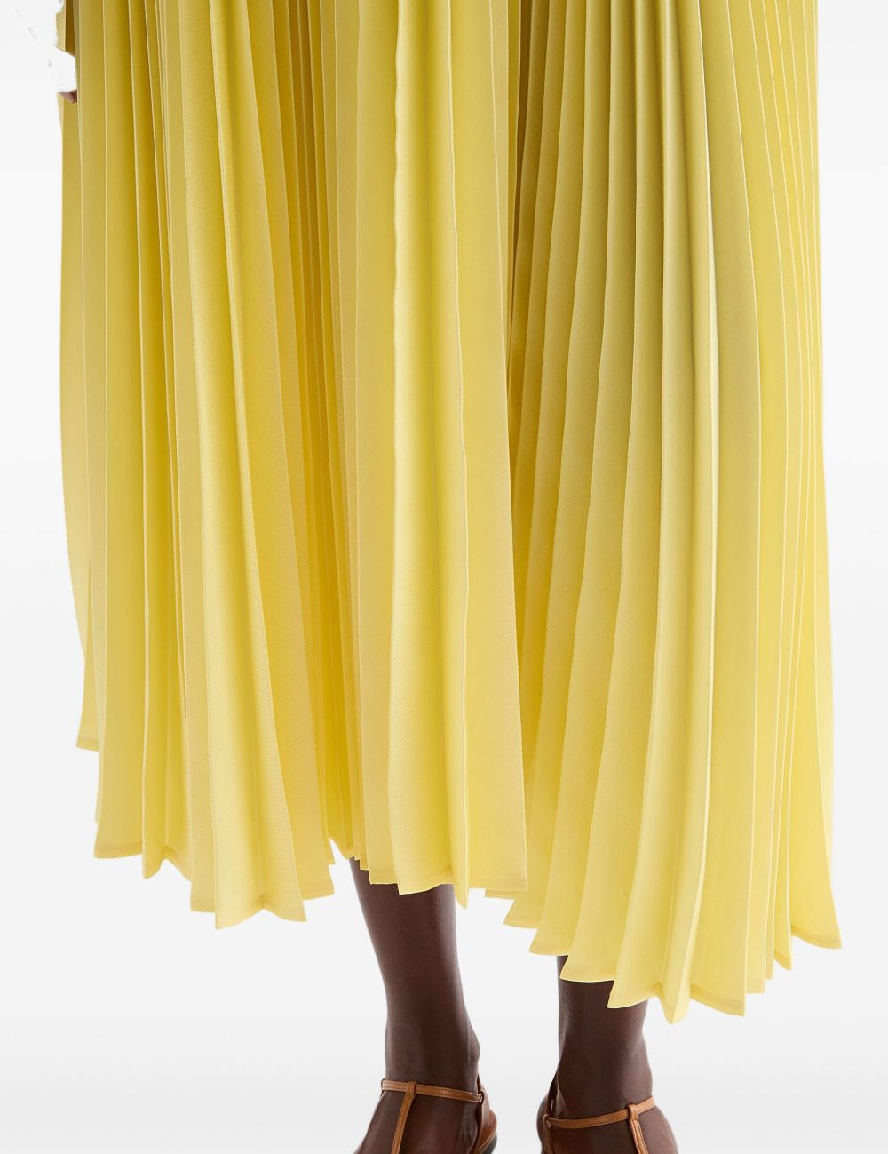 Gonna midi plissettata in giallo Jil Sander - donna 