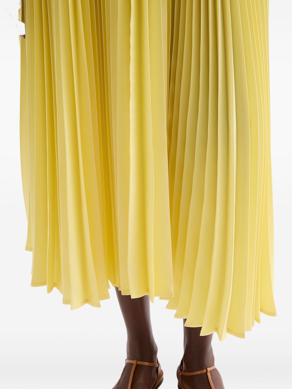 Gonna midi plissettata in giallo Jil Sander - donna 