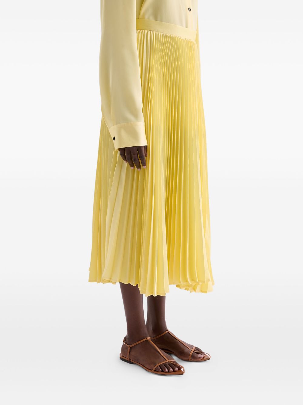 Gonna midi plissettata in giallo Jil Sander - donna 