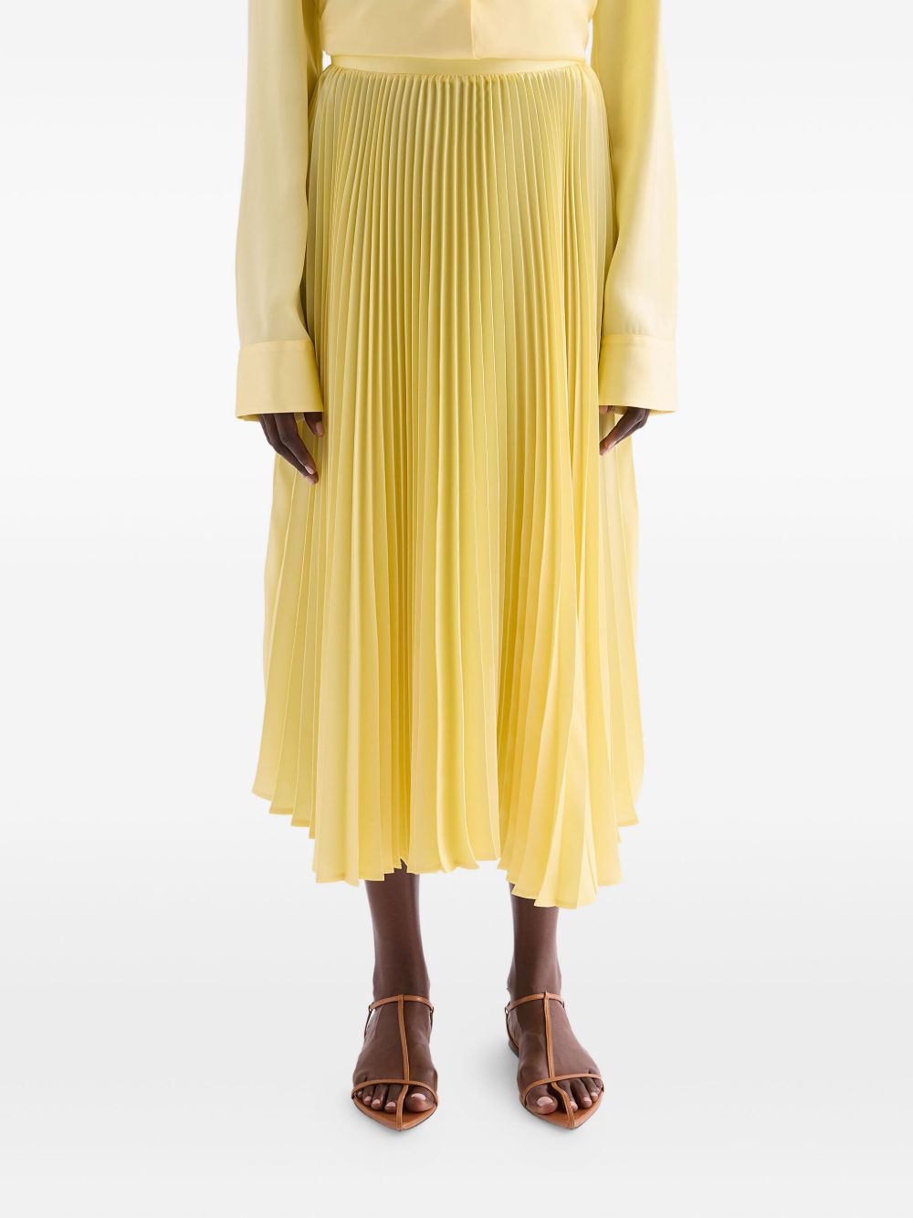 Gonna midi plissettata in giallo Jil Sander - donna 