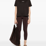 Leggings con logo in marrone Jil Sander - donna 