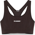 Reggiseno sportivo con logo in marrone Jil Sander - donna 