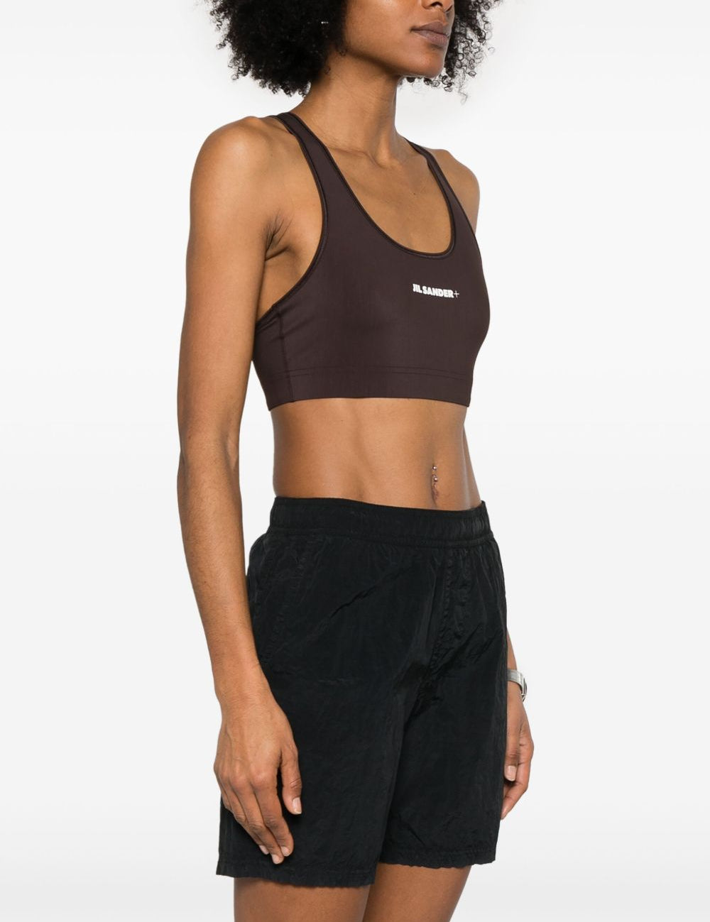Reggiseno sportivo con logo in marrone Jil Sander - donna 