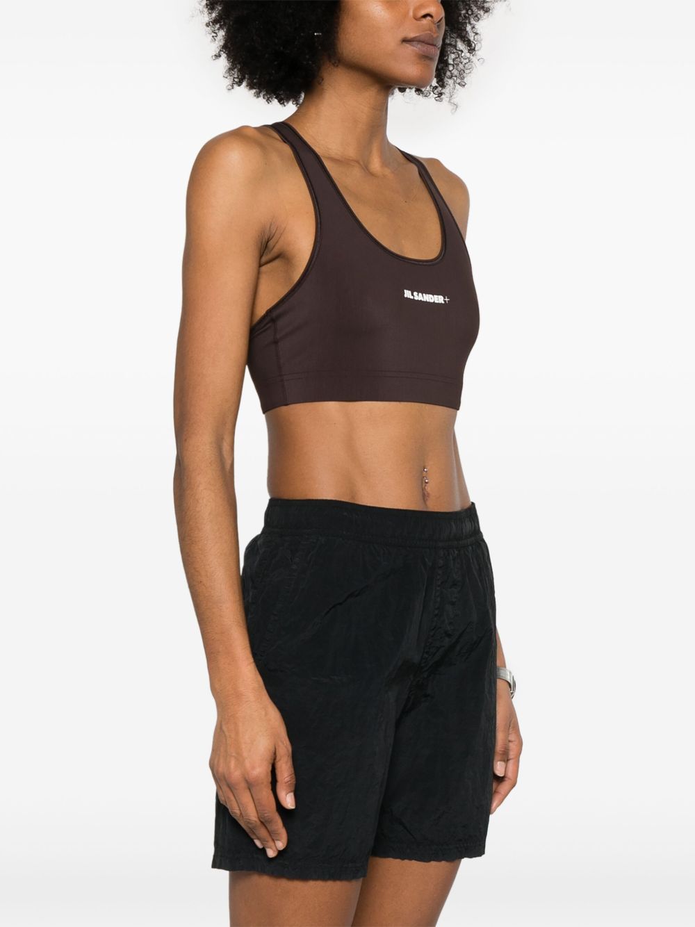 Reggiseno sportivo con logo in marrone Jil Sander - donna 