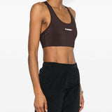 Reggiseno sportivo con logo in marrone Jil Sander - donna 