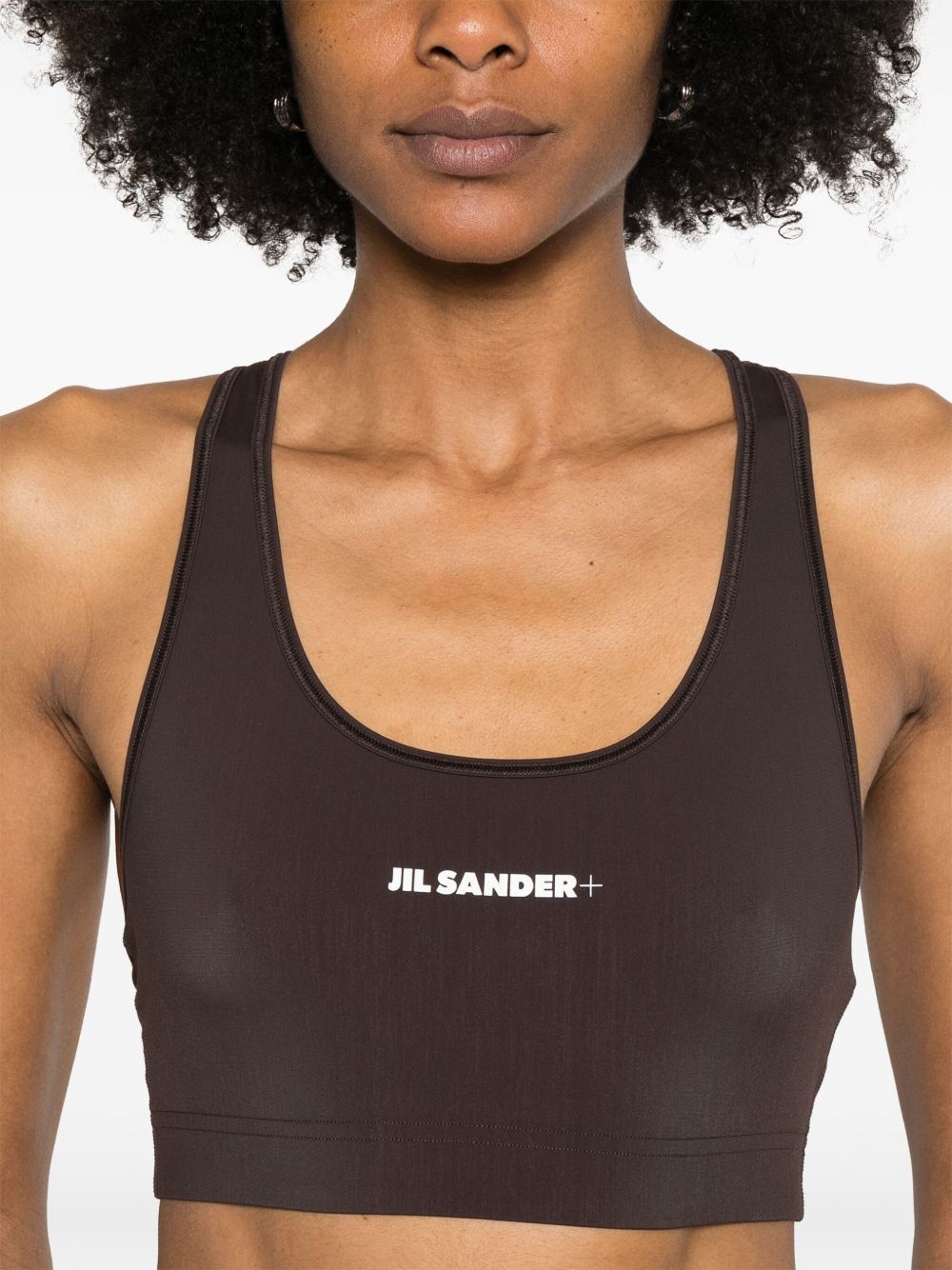 Reggiseno sportivo con logo in marrone Jil Sander - donna 
