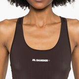 Reggiseno sportivo con logo in marrone Jil Sander - donna 