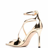 Sandali Azia con effetto metallizzato in oro Jimmy choo - donna 