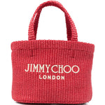 Borsa con logo in raffia in rosso Jimmy choo - donna 
