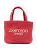 Borsa con logo in raffia in rosso Jimmy choo - donna