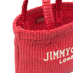 Borsa con logo in raffia in rosso Jimmy choo - donna 