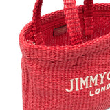 Borsa con logo in raffia in rosso Jimmy choo - donna 