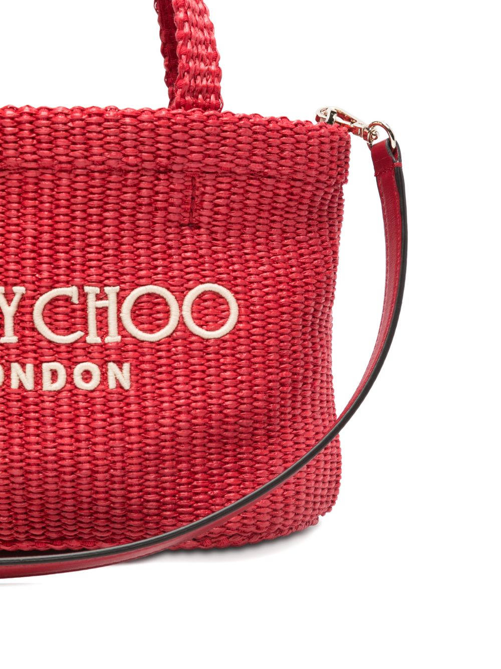 Borsa con logo in raffia in rosso Jimmy choo - donna 