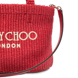 Borsa con logo in raffia in rosso Jimmy choo - donna 