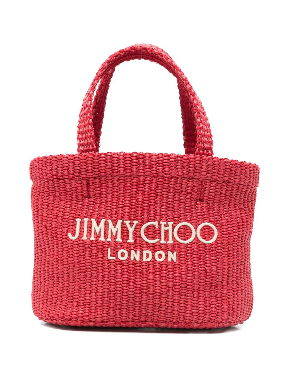 Borsa con logo in raffia in rosso Jimmy choo - donna 