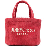 Borsa con logo in raffia in rosso Jimmy choo - donna 