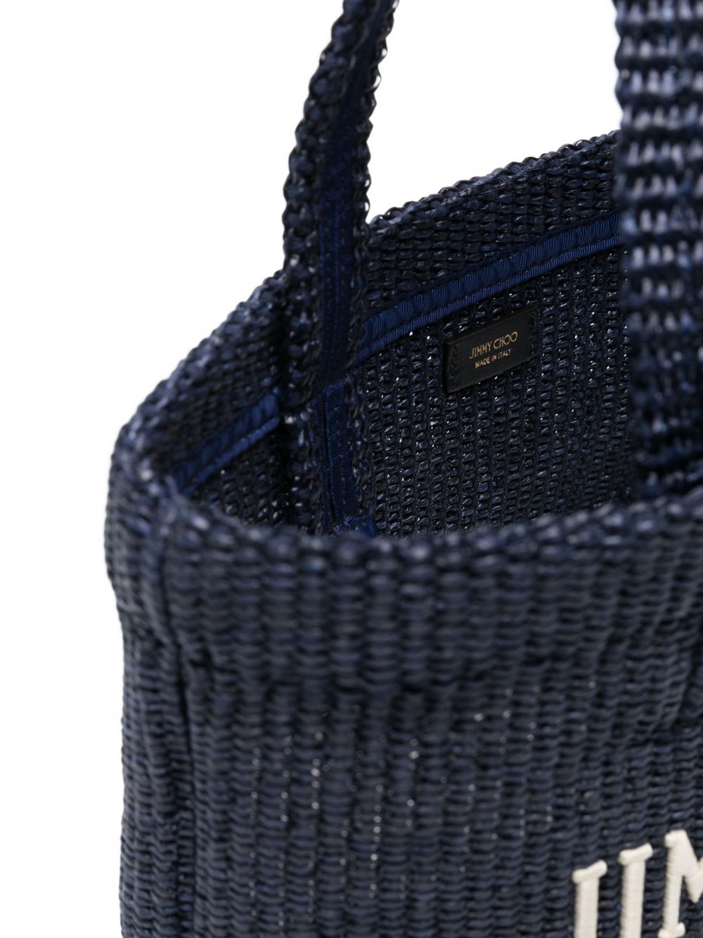 Borsa con logo in raffia in blu Jimmy choo - donna 
