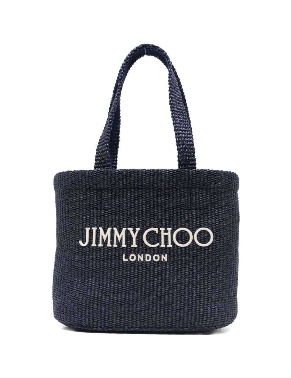 Borsa con logo in raffia in blu Jimmy choo - donna 