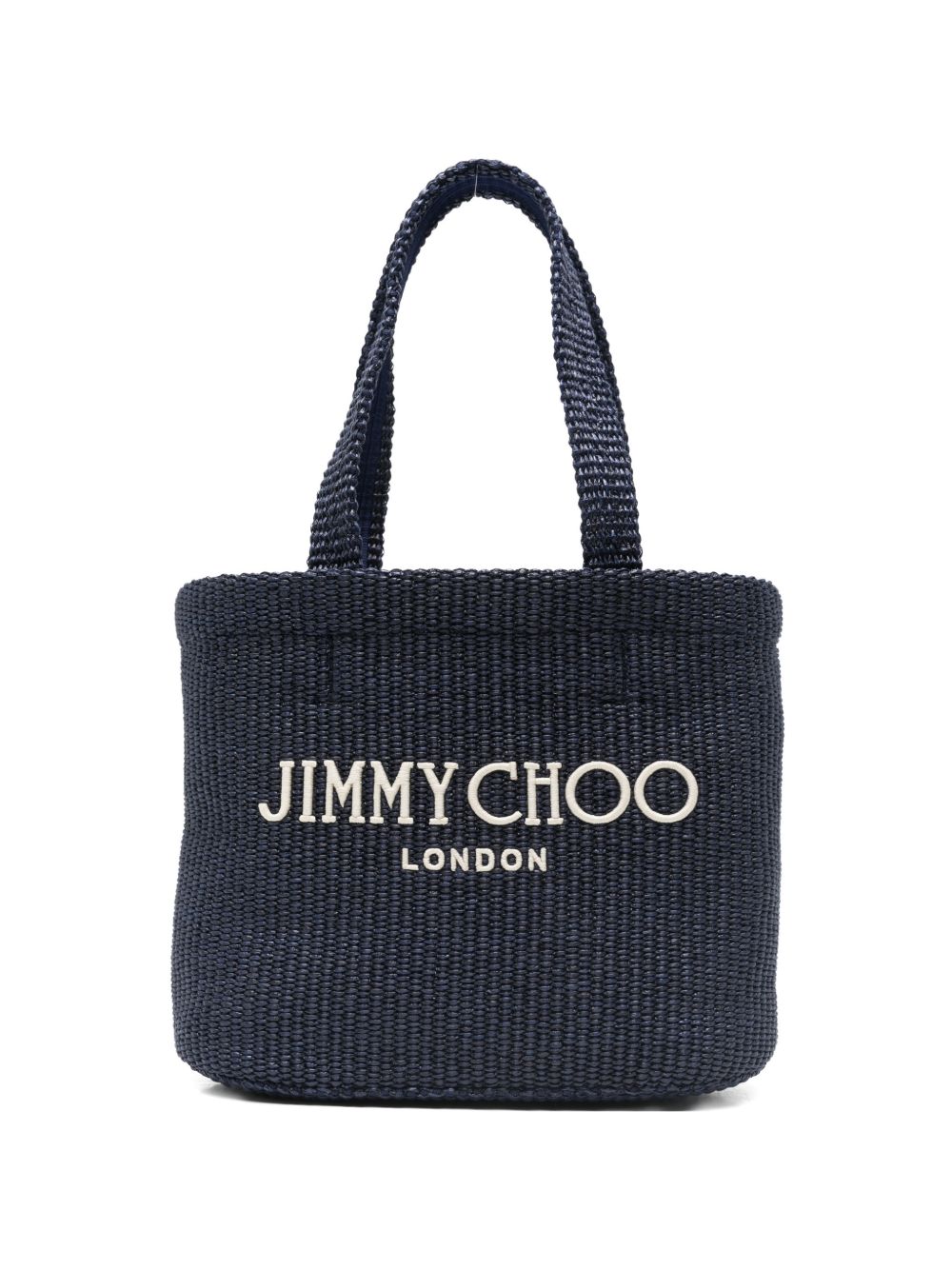 Borsa con logo in raffia in blu Jimmy choo - donna 