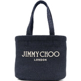 Borsa con logo in raffia in blu Jimmy choo - donna 