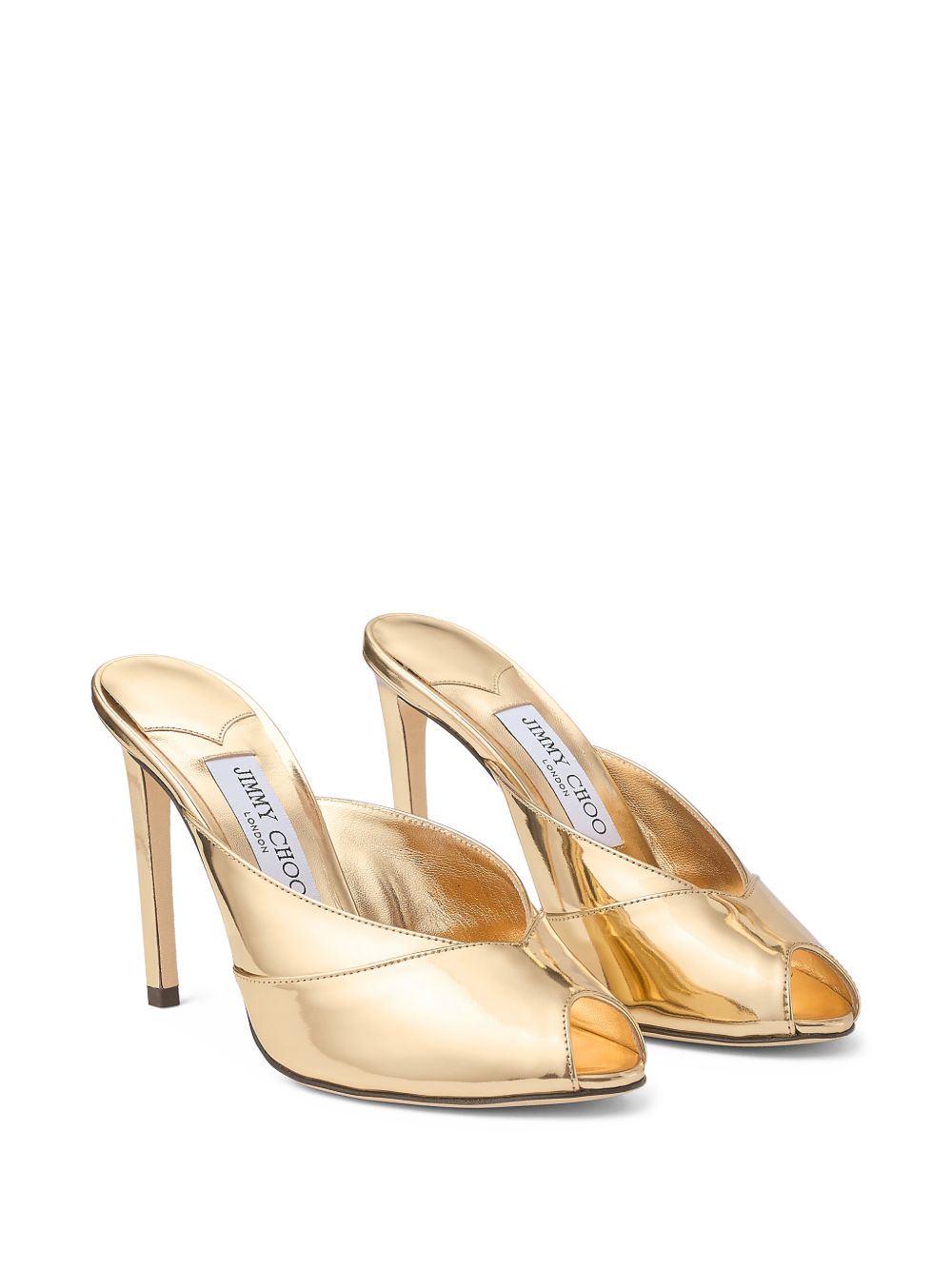 Mules brigitte con finitura metallica in oro Jimmy choo - donna 
