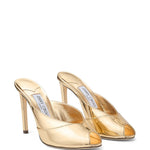 Mules brigitte con finitura metallica in oro Jimmy choo - donna 