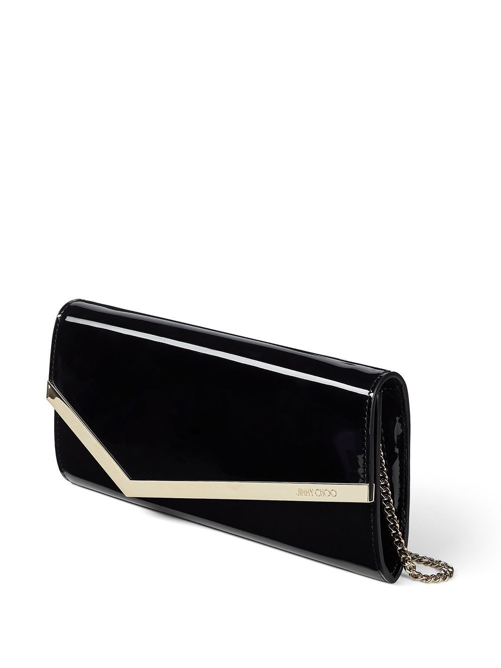 Clutch emmie con finitura lucida in nero Jimmy Choo - donna 