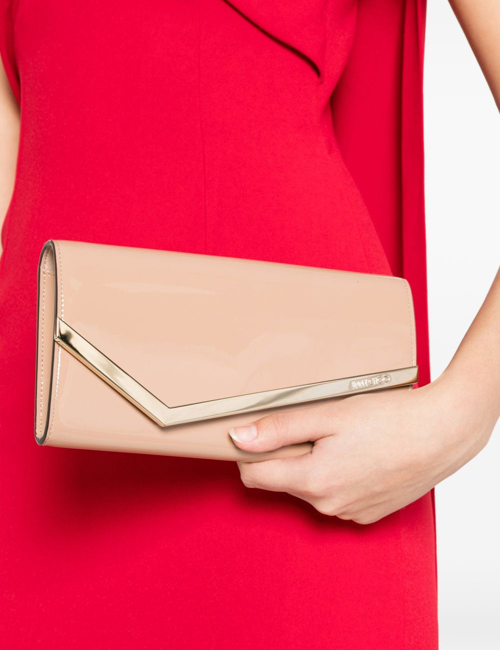 Clutch in pelle lucida emmie in rosa Jimmy choo - donna 