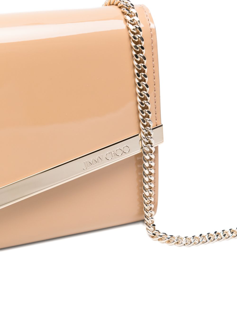 Clutch in pelle lucida emmie in beige Jimmy choo - donna 