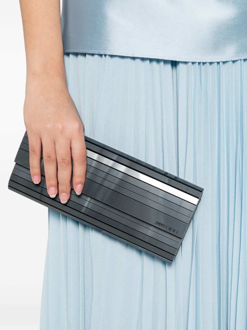 Clutch sweetie con logo in grigio Jimmy choo - donna 
