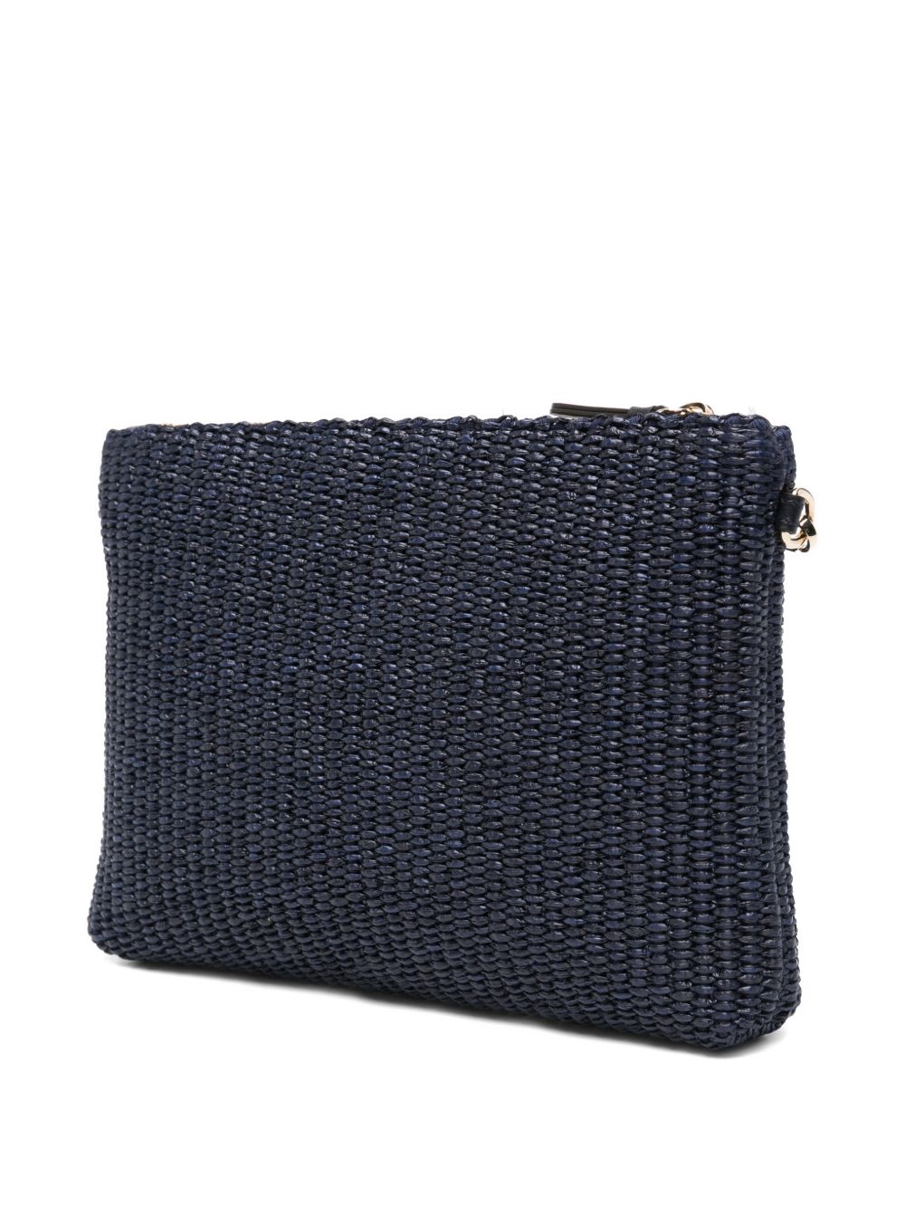 Clutch con logo stampato in rafia in blu Jimmy choo - donna 