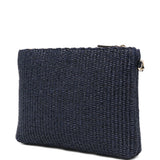 Clutch con logo stampato in rafia in blu Jimmy choo - donna 