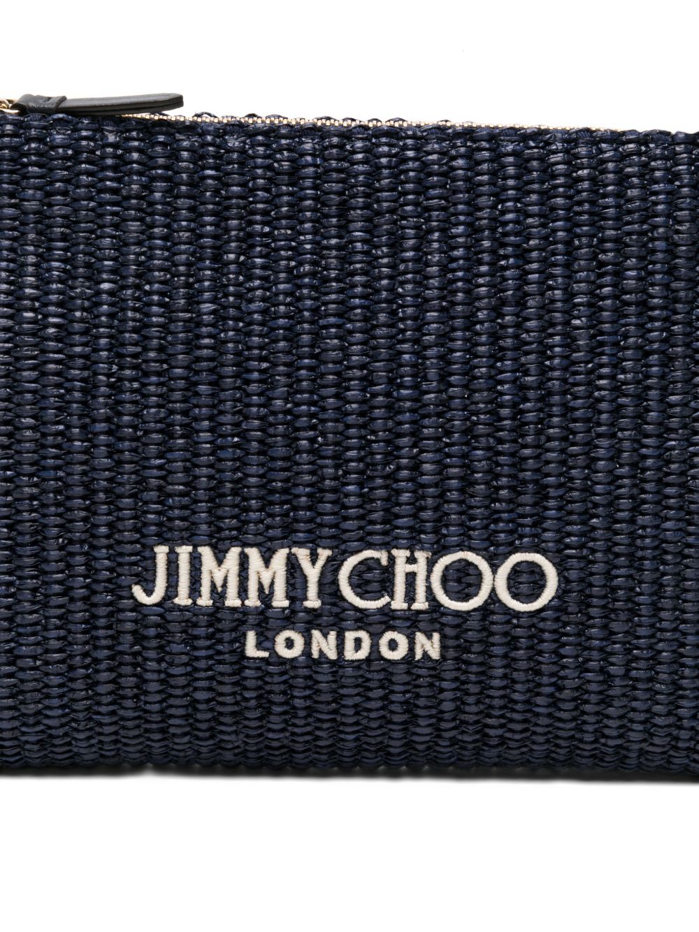 Clutch con logo stampato in rafia in blu Jimmy choo - donna 
