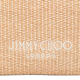 Clutch con logo stampato in rafia in beige Jimmy choo - donna 