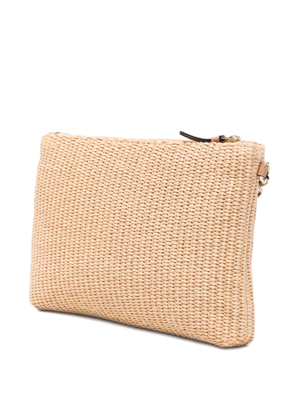 Clutch con logo stampato in rafia in beige Jimmy choo - donna 