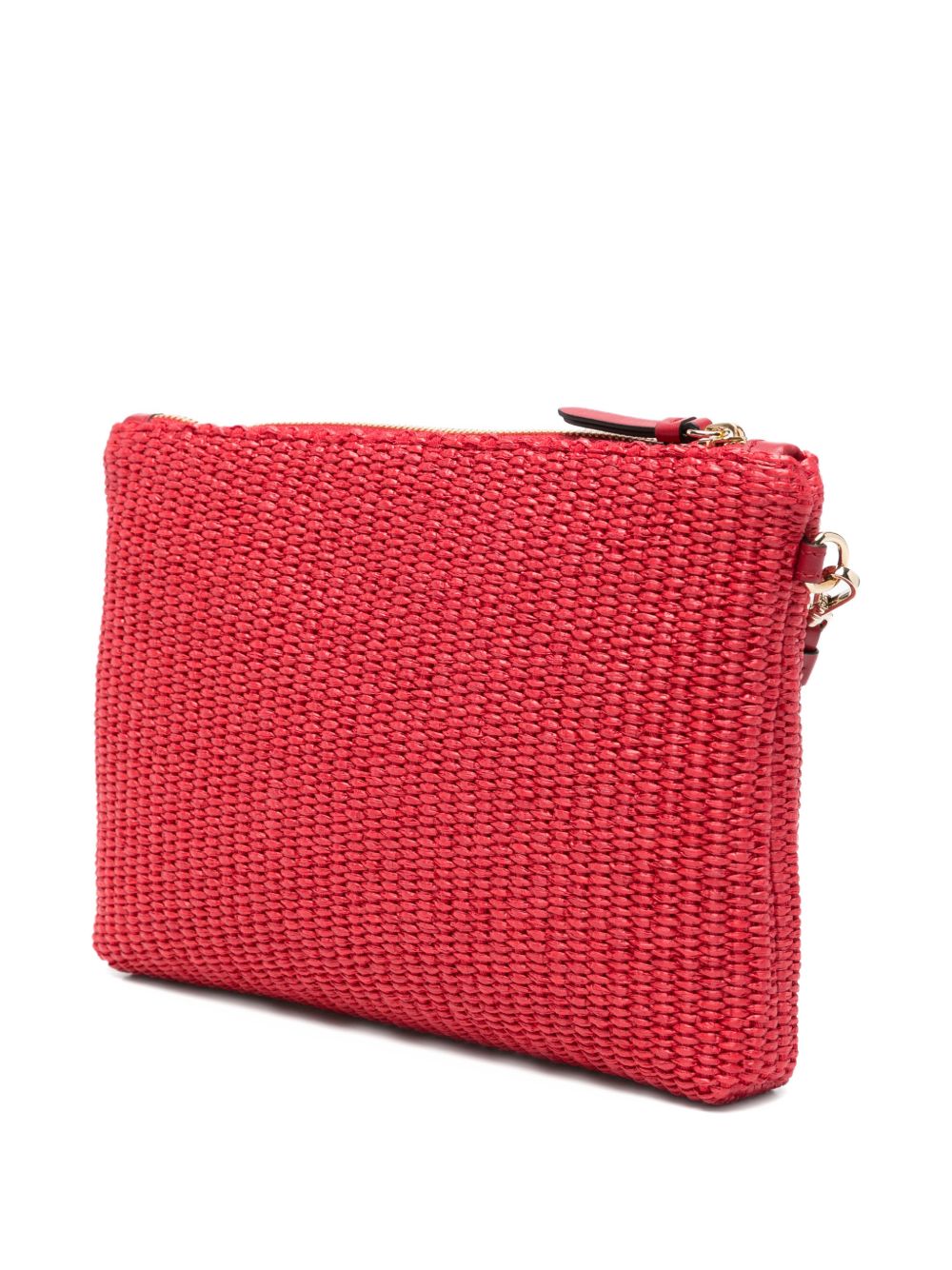 Clutch con logo stampato in rafia in rosso Jimmy choo - donna 